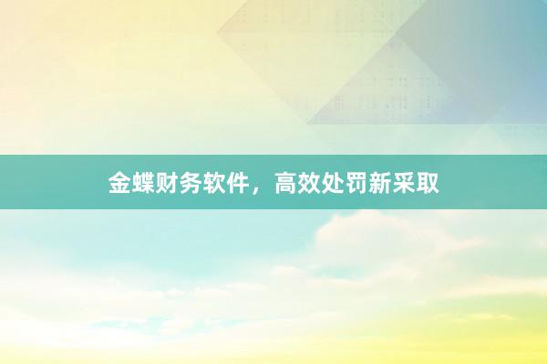 金蝶财务软件，高效处罚新采取